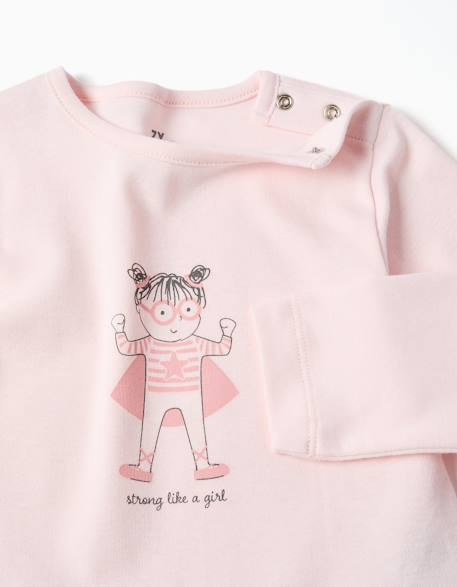 Pyjama à manches longues et imprimé Rose clair 3 - vertbaudet enfant 