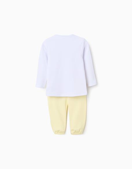 Pyjama à manches longues + bavoir en coton Blanc 2 - vertbaudet enfant 