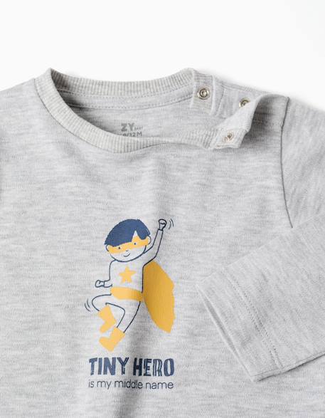 Pyjama à manches longues et imprimé Gris clair 3 - vertbaudet enfant 