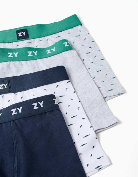 Lot de 4 boxers unis/à imprimés Multicolore 3 - vertbaudet enfant 