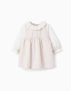 Bébé-Robe, jupe-Robe en coton à manches longues et vichy