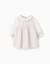 Robe en coton à manches longues et vichy Gris clair 1 - vertbaudet enfant 