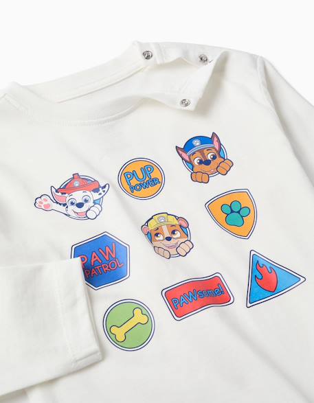 T-shirt en coton avec imprimé paw patrol Blanc 3 - vertbaudet enfant 