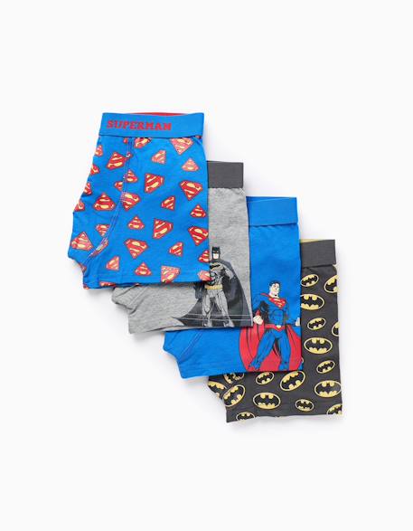 Garçon-Sous-vêtement-Slip, Boxer-Lot de 4 boxers à imprimés justice league
