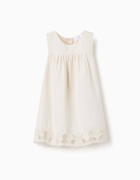 Robe sans manches évasée avec fleurs brodées Blanc 1 - vertbaudet enfant 