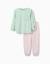 Pyjama en velours à volants et imprimés Vert clair 1 - vertbaudet enfant 