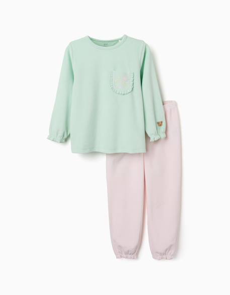 Fille-Pyjama en velours à volants et imprimés
