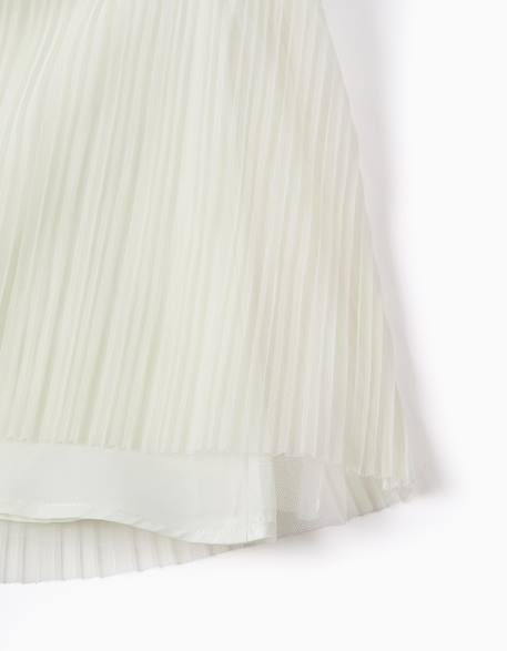 Robe bi-matière à manches courtes en tweed et maille Rose clair 4 - vertbaudet enfant 