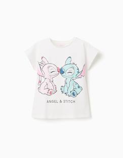 T-shirt en coton avec imprimé stitch et angel  - vertbaudet enfant