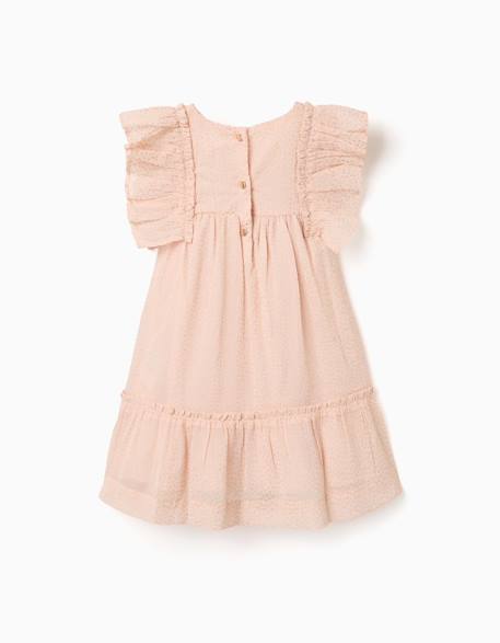 Robe en crêpe à volants et lurex Rose clair 2 - vertbaudet enfant 