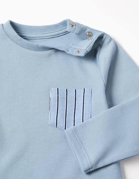 Pyjama long à rayures Bleu clair 3 - vertbaudet enfant 