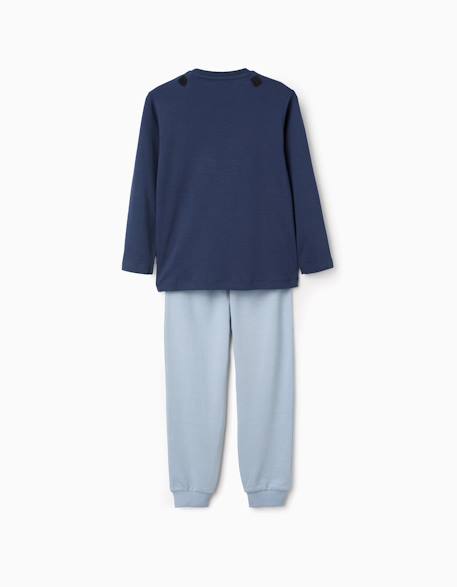 Pyjama en coton à manches longues avec cape amovible Bleu foncé 2 - vertbaudet enfant 