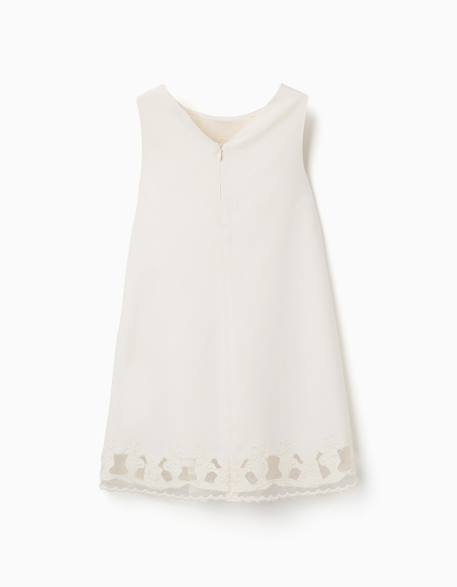 Robe sans manches évasée avec fleurs brodées Blanc 2 - vertbaudet enfant 