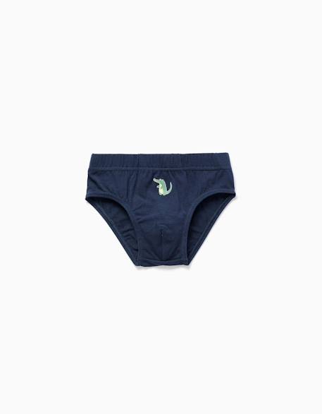 Lot de 5 slips en coton avec crocodiles imprimés Multicolore 2 - vertbaudet enfant 