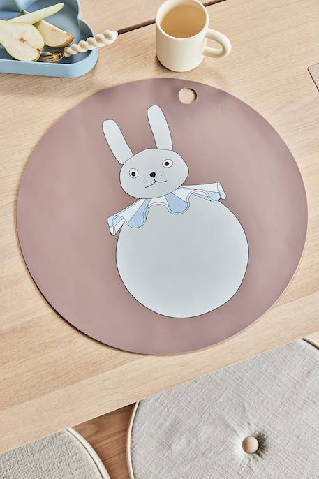 Set de table en sillicone Blanc+Rose 6 - vertbaudet enfant 