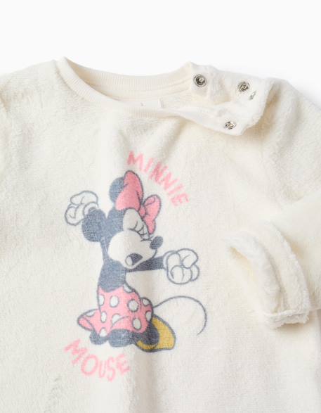 Pyjama en polaire corail avec imprimé minnie Blanc 3 - vertbaudet enfant 