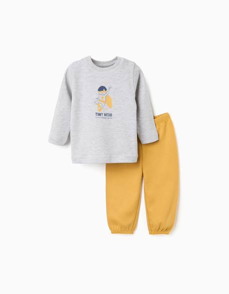 Pyjama à manches longues et imprimé Gris clair 1 - vertbaudet enfant 