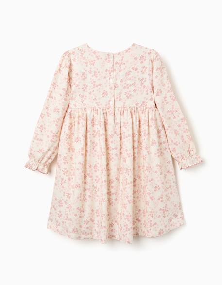 Robe florale à manches longues et doublure Blanc 3 - vertbaudet enfant 