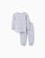 Pyjama côtelé à manches longues et rayures Gris 1 - vertbaudet enfant 