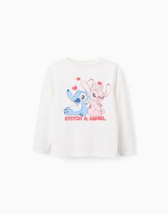 T-shirt en coton à manches longues et imprimé stitch et angel  - vertbaudet enfant