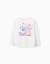 T-shirt en coton à manches longues et imprimé stitch et angel Blanc 1 - vertbaudet enfant 