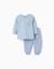 Pyjama long à rayures Bleu clair 1 - vertbaudet enfant 