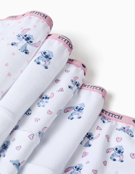 Lot de 5 culottes en coton avec imprimés stitch Blanc 3 - vertbaudet enfant 