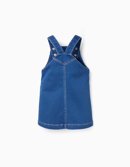 Robe salopette en jean avec poche à l'avant Bleu clair 2 - vertbaudet enfant 