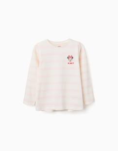 T-shirt rayé à manches longues et imprimé minnie  - vertbaudet enfant