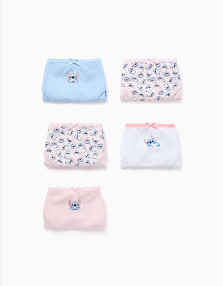 Fille-Lot de 5 culottes en coton avec stitch