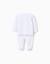 Ensemble en velours de pull + pantalon à pieds Blanc 2 - vertbaudet enfant 