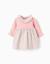 Robe bi-matière à motif floral Rose clair 1 - vertbaudet enfant 