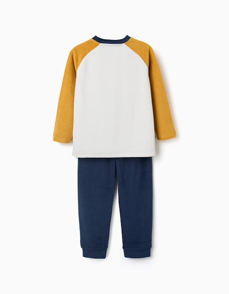 Pyjama en velours avec imprimé Blanc 2 - vertbaudet enfant 