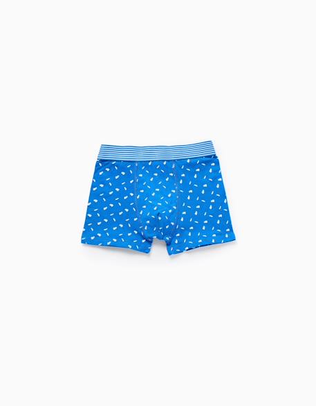 Lot de 4 boxers en coton unis/imprimés Multicolore 2 - vertbaudet enfant 