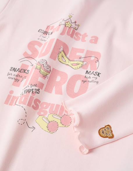 Pyjama en coton à manches longues et imprimé superhero Rose clair 3 - vertbaudet enfant 