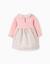 Robe bi-matière à motif floral Rose clair 2 - vertbaudet enfant 