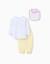Pyjama à manches longues + bavoir en coton Blanc 1 - vertbaudet enfant 