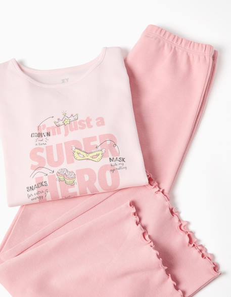 Pyjama en coton à manches longues et imprimé superhero Rose clair 4 - vertbaudet enfant 