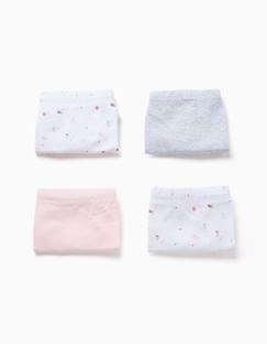 Lot de 4 boxers en coton unis/à fleurs  - vertbaudet enfant