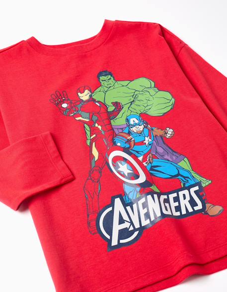 T-shirt en coton à manches longues et imprimé avengers Rouge 3 - vertbaudet enfant 