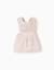 Robe salopette en velours côtelé à motif floral Gris clair 1 - vertbaudet enfant 