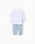 Pyjama à manches longues + bavoir en coton Blanc 2 - vertbaudet enfant 