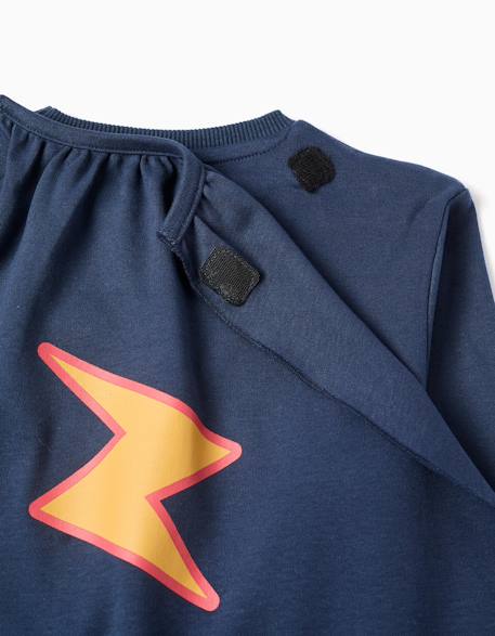 Pyjama en coton à manches longues avec cape amovible Bleu foncé 5 - vertbaudet enfant 