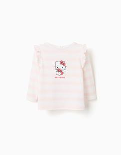 -T-shirt en coton à rayures avec imprimé hello kitty