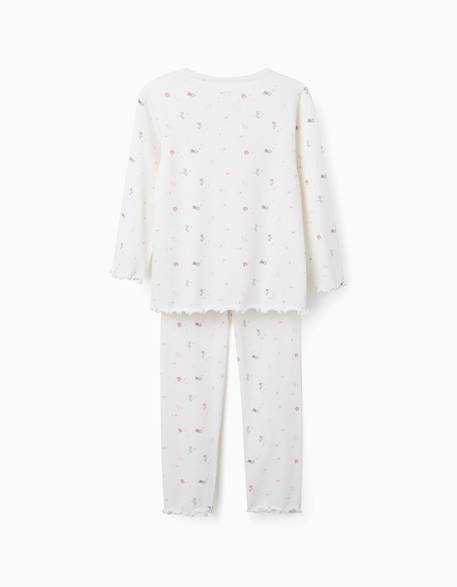 Pyjama à manches longues et motif fleurs et étoiles Blanc 2 - vertbaudet enfant 