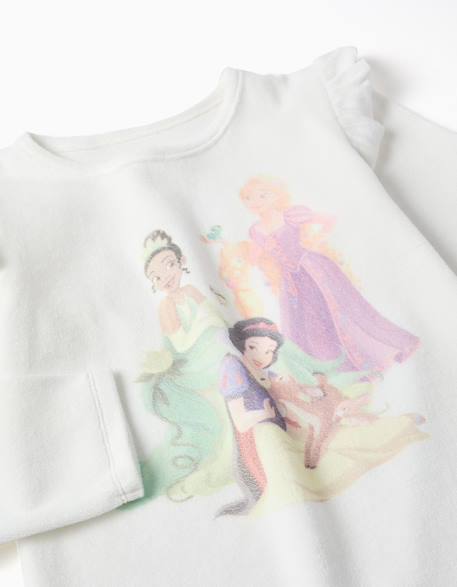 Pyjama en velours avec les princesses disney Blanc 3 - vertbaudet enfant 