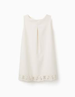 Robe sans manches évasée avec fleurs brodées  - vertbaudet enfant