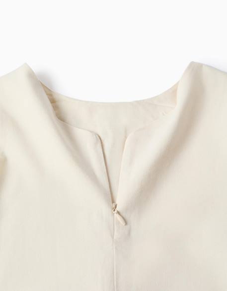 Robe sans manches évasée avec fleurs brodées Blanc 3 - vertbaudet enfant 
