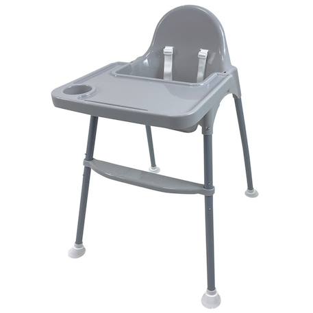 Chaise haute basic pro Blanc+Gris 7 - vertbaudet enfant 
