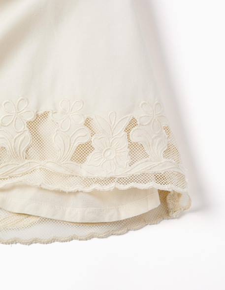 Robe sans manches évasée avec fleurs brodées Blanc 4 - vertbaudet enfant 